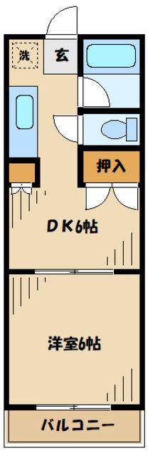 ニューアピア清水(1DK/2階)の間取り写真