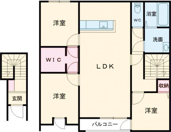 VISCONTI(3LDK/2階)の間取り写真