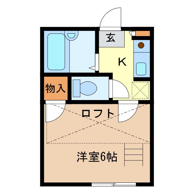 ルネスガーデン(1K/2階)の間取り写真