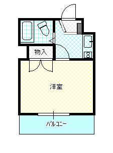 見室不動産ビル(1K/3階)の間取り写真