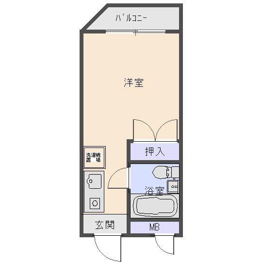 サンパレス南林間(ワンルーム/4階)の間取り写真