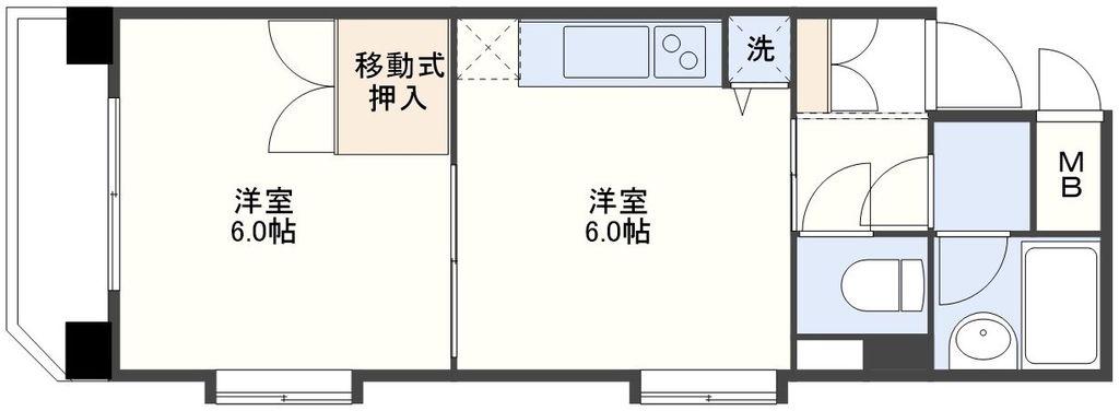 アベニュー明日香(1DK/9階)の間取り写真