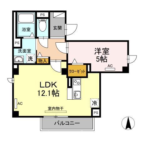 SKYE(1LDK/1階)の間取り写真