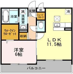 トロアモリール(1LDK/2階)の間取り写真