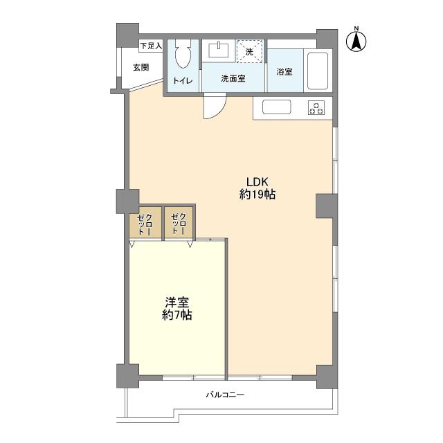 ベラビスタ信濃町(1LDK/4階)の間取り写真