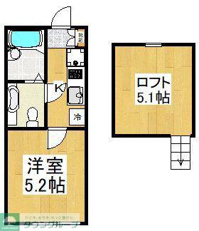 アザーレ・ターコイズよみうりランド前(1K/1階)の間取り写真