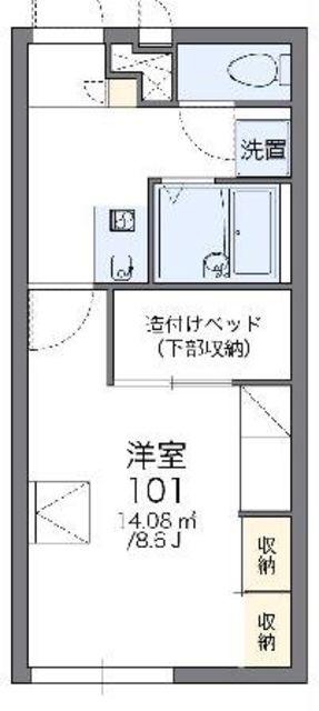 レオパレスソレイユII(1K/1階)の間取り写真