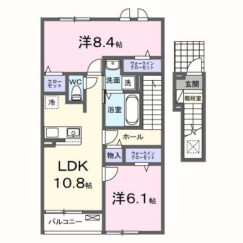 スカイ・ガーデン(2LDK/2階)の間取り写真