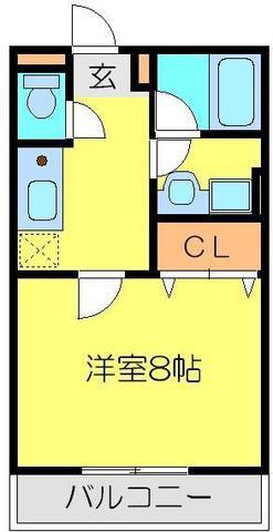 青空ハイツ(1K/2階)の間取り写真