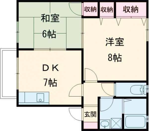 パストラル(2DK/1階)の間取り写真