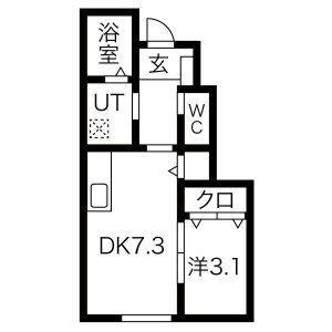 ALLEGIO さくら通(1DK/1階)の間取り写真