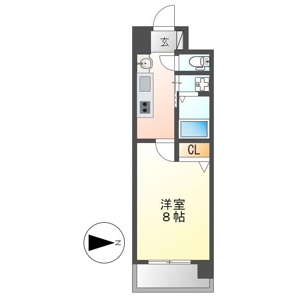 ARTIZA上前津(1K/6階)の間取り写真