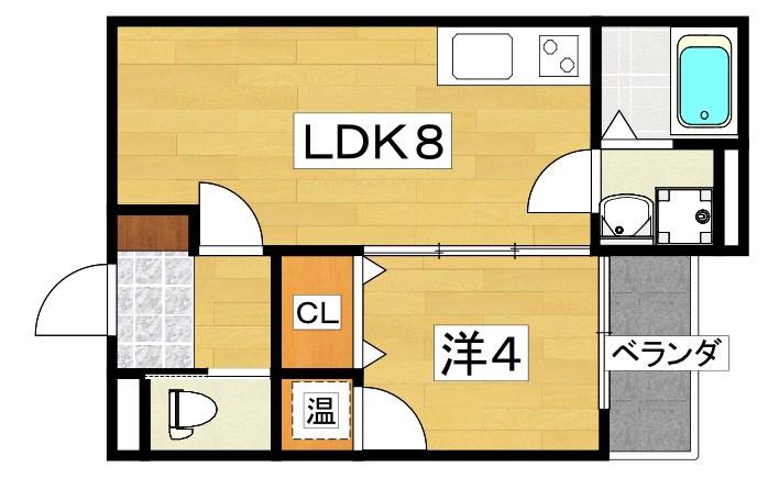 KVELL GARDEN 香里II(1LDK/1階)の間取り写真