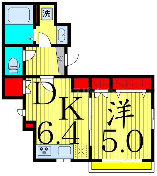 ヘーベルメゾン北綾瀬(1DK/3階)の間取り写真