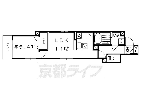スタジオヒロII(1LDK/1階)の間取り写真