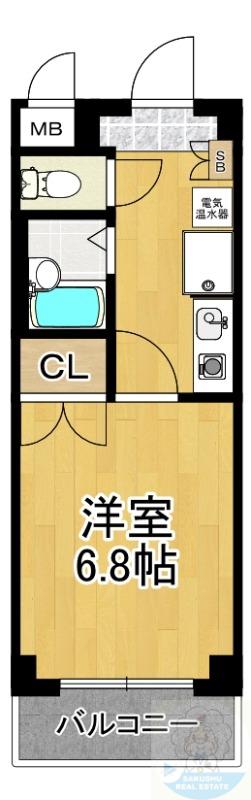 グランローティス赤坂(1K/3階)の間取り写真