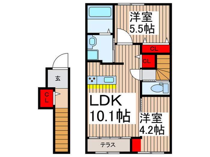 ルーラル パインズ(2LDK/2階)の間取り写真