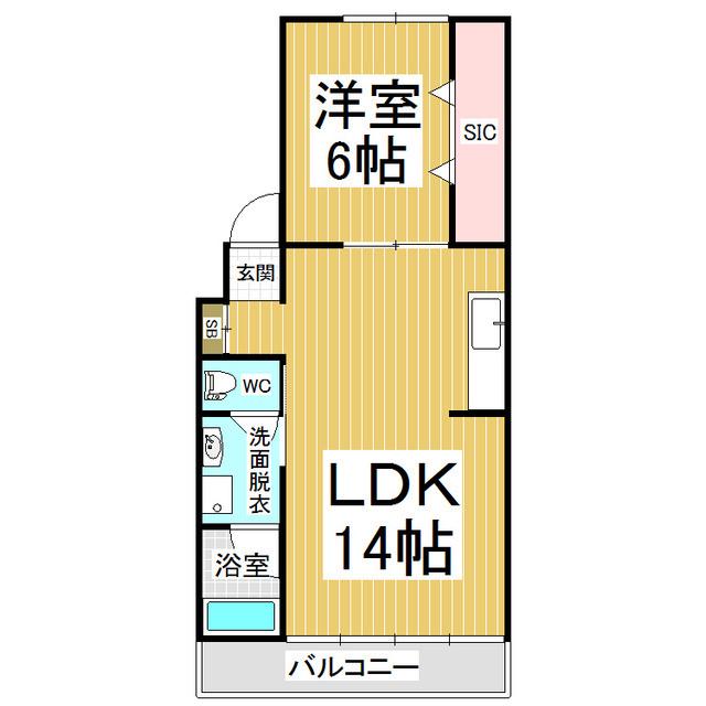 ハイツスエヒロ(1LDK/3階)の間取り写真