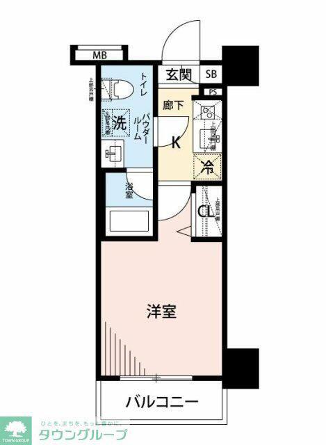 メインステージ鶴見II(1K/1階)の間取り写真