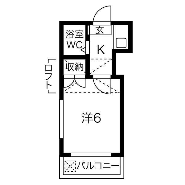 フォレスタ一宮(1K/1階)の間取り写真