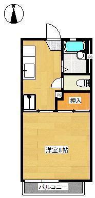 シャルマン壱番館(1K/1階)の間取り写真