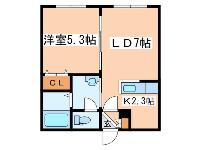 グリーンヒル美園(1LDK/4階)の間取り写真