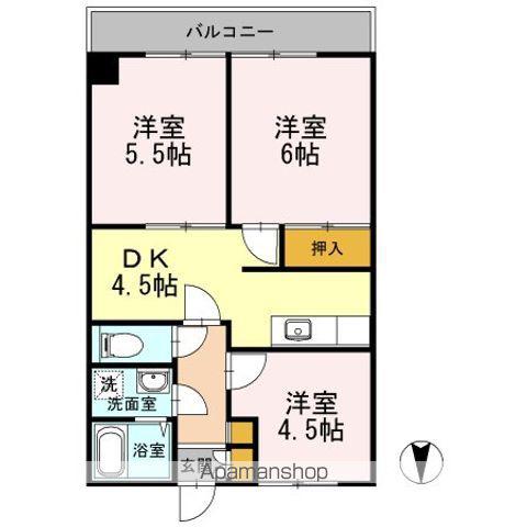 ウィルヴィラージュI(3K/3階)の間取り写真