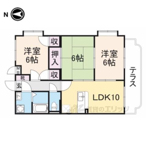 ルミエールかながわ(3LDK/1階)の間取り写真