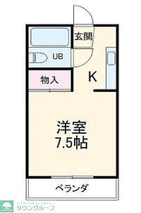 アーバニーハイム磯部(1K/2階)の間取り写真