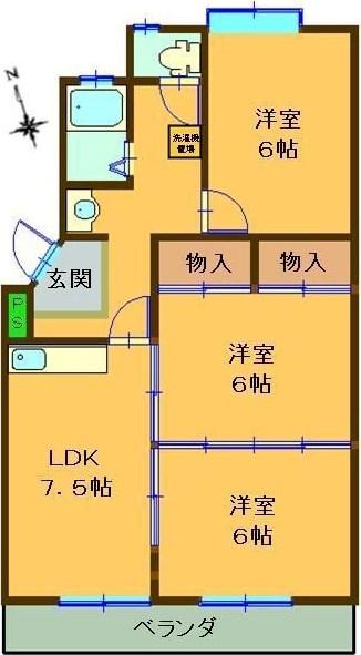 エクシード佐鳴(3LDK/3階)の間取り写真
