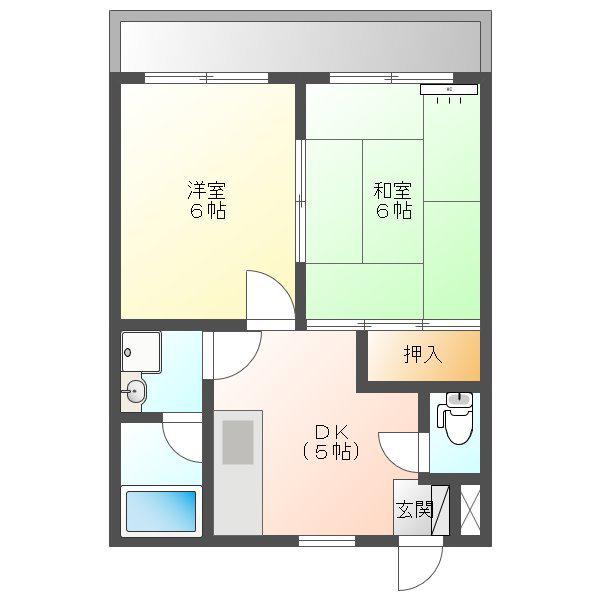 SAMSQUARE加賀(2DK/1階)の間取り写真