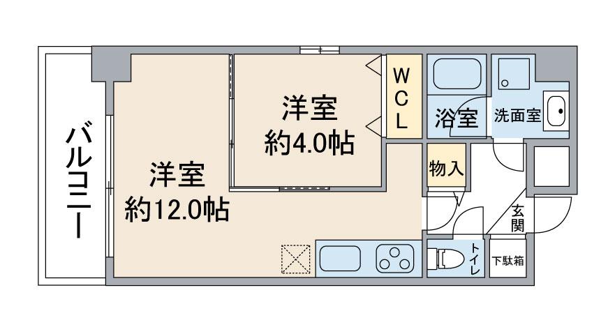 LAULEA HEIAN(1LDK/2階)の間取り写真