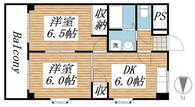 プラーズ六実(2DK/2階)の間取り写真
