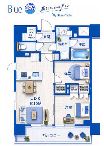 グレーシアフィット藤沢鵠沼(2LDK/6階)の間取り写真