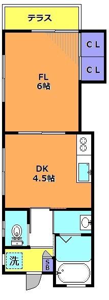 ピコハウス(1DK/1階)の間取り写真