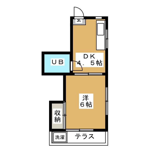 ストークハイツ吉野(1DK/1階)の間取り写真
