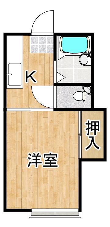 ルミエール北長瀬(1K/2階)の間取り写真