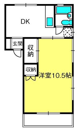 パールハイツ(1DK/2階)の間取り写真