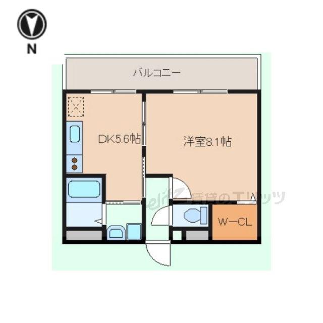 アンプルールフェールハンナハンナ(1DK/2階)の間取り写真