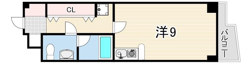 ルイシャトー(ワンルーム/3階)の間取り写真