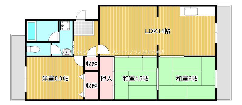 グランバリュー(3LDK/4階)の間取り写真