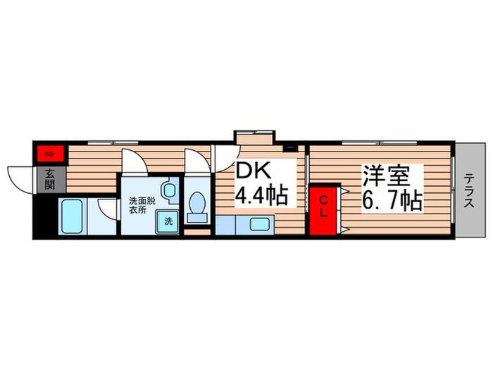 トーエーハイツ(1DK/1階)の間取り写真