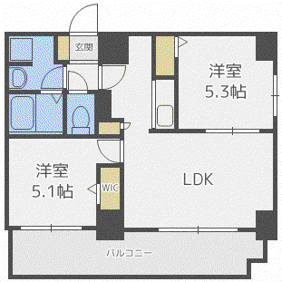 F013(2LDK/13階)の間取り写真