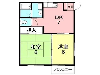 パクス塚本(2DK/2階)の間取り写真