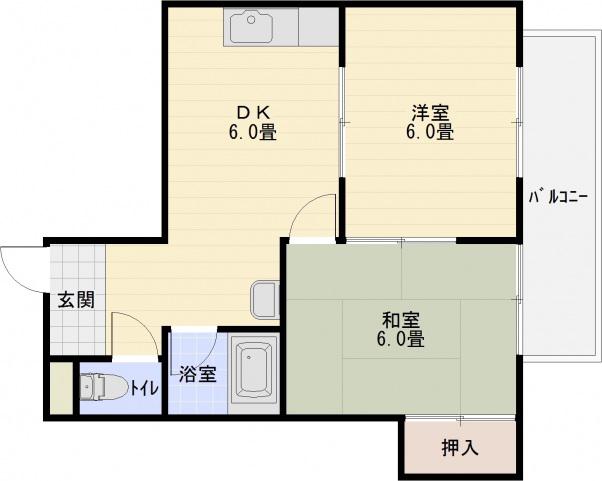 広光ハイツ(2DK/4階)の間取り写真