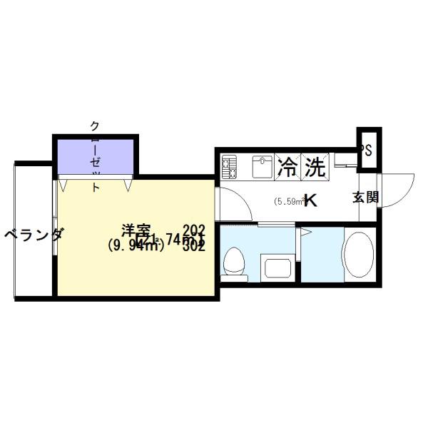 ジュリーハウス(1K/2階)の間取り写真
