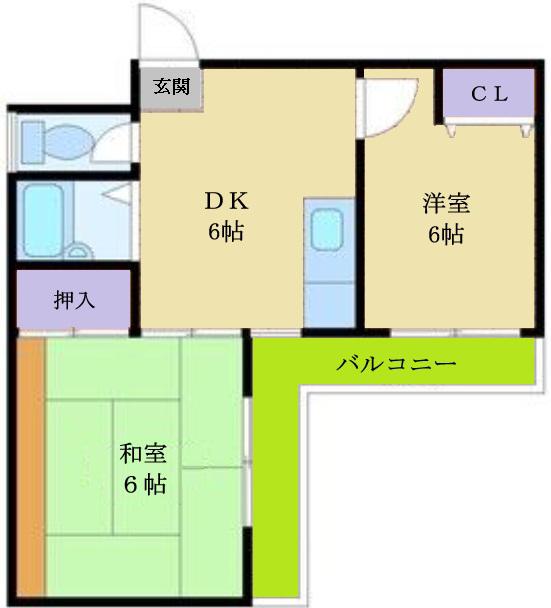 シティパレス今川パート3(2LDK/5階)の間取り写真