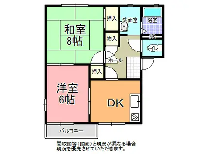 JR常磐線 水戸駅 徒歩33分 2階建 築36年(2DK/2階)の間取り写真