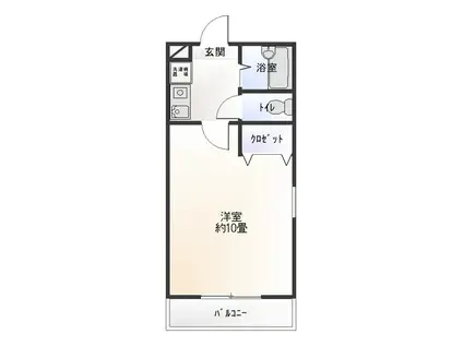 ブラッサム(1K/2階)の間取り写真