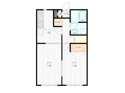 セピアガーデンハイツ(2K/2階)の間取り写真